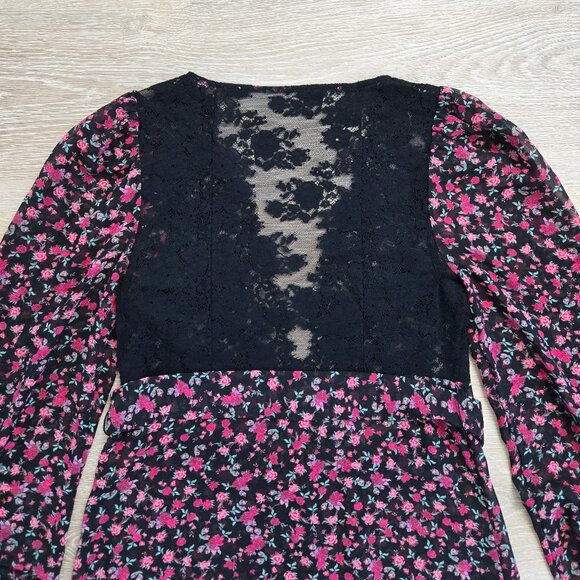 For Love & Lemons X Victoria’s Secret Melrose Floral Rose Robe Lace Small Sheer - Picture 13 of 17